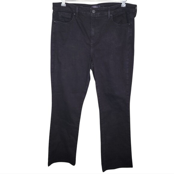 Nydj Barbara Bootcut Black Denim Jeans Size 14 - Picture 1 of 7